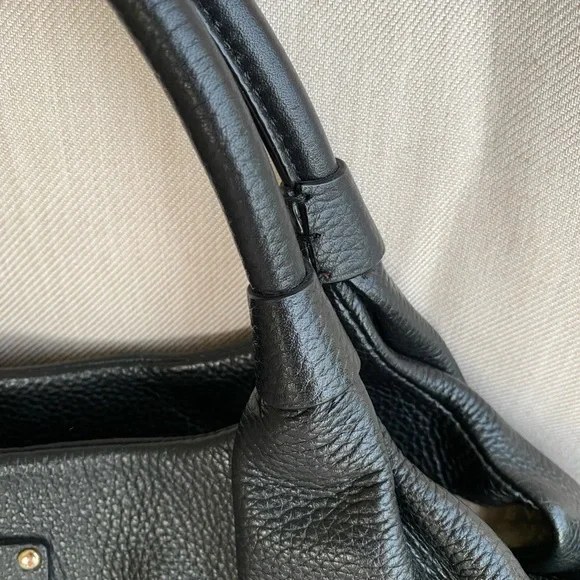 EUC Kate Spade New York black pebble leather zip closure handbag - Picture 5 of 14